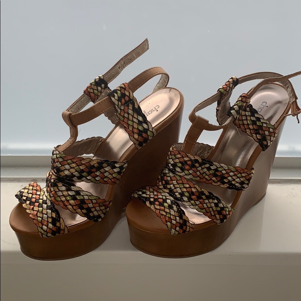 Brown Woven Wedges